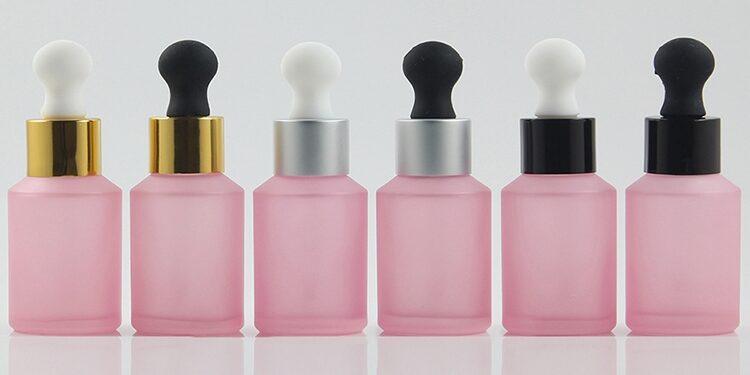 Beauty Pink Skin Care Glass Bottle With Dropper
